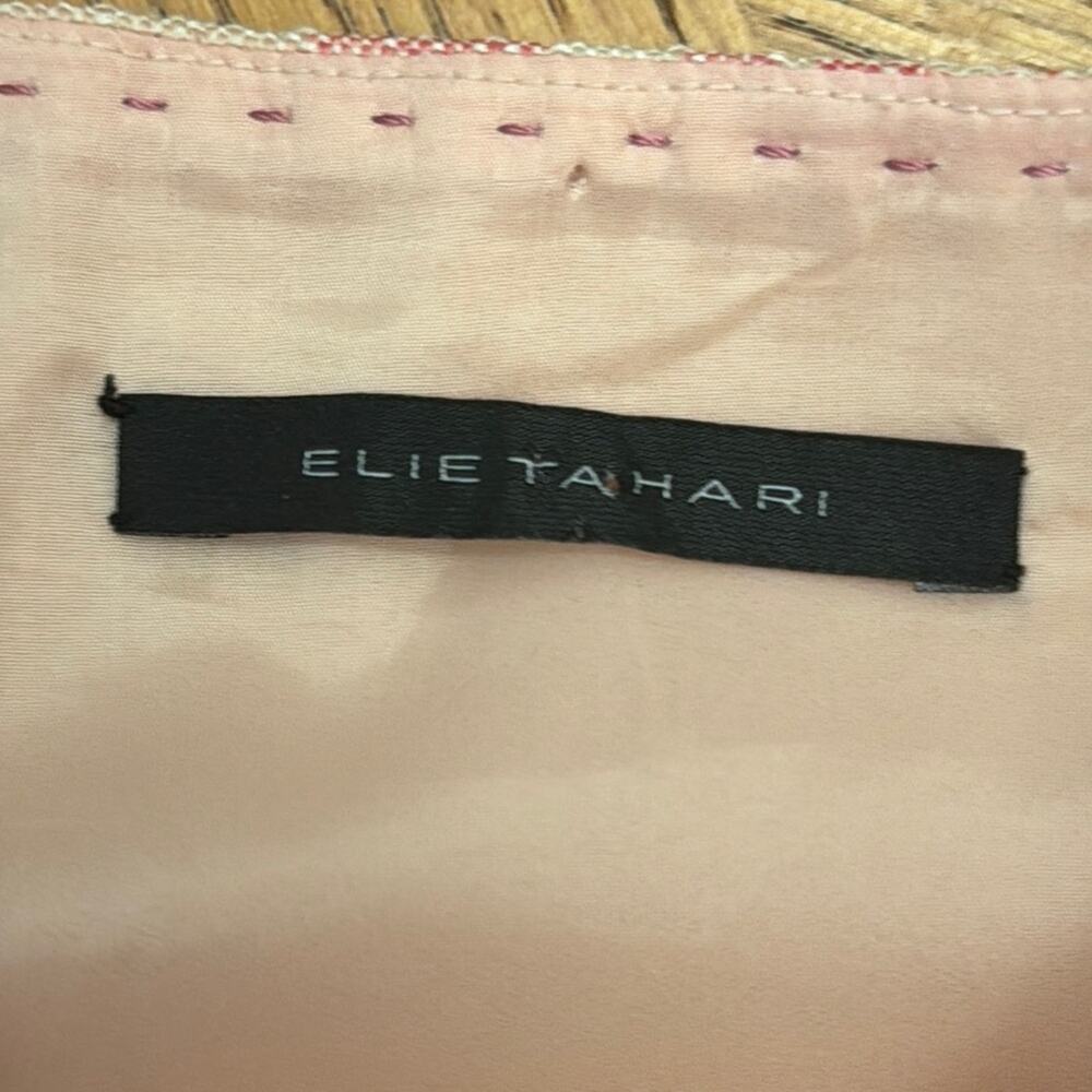 Elie Tahari Preppy Cottagecore Pink Pleated A-Line Knee-Length Skirt Size 8 - Picture 3 of 7